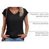 image:imageAUTOMET Womens V Neck T Shirts Cap Sleeve Cap Sleeve Basic TeesBlack