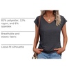 image:imageAUTOMET Womens V Neck T Shirts Cap Sleeve Cap Sleeve Basic TeesBlackgrey