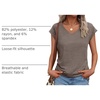 image:imageAUTOMET Womens V Neck T Shirts Cap Sleeve Cap Sleeve Basic TeesCoffee