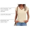 image:imageAUTOMET Womens V Neck T Shirts Cap Sleeve Cap Sleeve Basic TeesCream