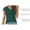 image:imageAUTOMET Womens V Neck T Shirts Cap Sleeve Cap Sleeve Basic TeesGreen