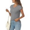 image:imageAUTOMET Womens V Neck T Shirts Cap Sleeve Cap Sleeve Basic TeesGrey