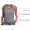 image:imageAUTOMET Womens V Neck T Shirts Cap Sleeve Cap Sleeve Basic TeesGrey