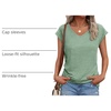 image:imageAUTOMET Womens V Neck T Shirts Cap Sleeve Cap Sleeve Basic TeesLakegreen