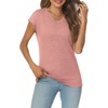image:imageAUTOMET Womens V Neck T Shirts Cap Sleeve Cap Sleeve Basic TeesPink