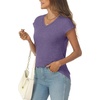 image:imageAUTOMET Womens V Neck T Shirts Cap Sleeve Cap Sleeve Basic TeesPurple