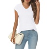image:imageAUTOMET Womens V Neck T Shirts Cap Sleeve Cap Sleeve Basic TeesWhite