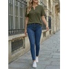 image:imageAUTOMET Womens Waffle Knit Henley Tops Short Sleeve Blouses Business Casual TShirts for Spring Summer Vacation 2026Amry Green