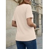image:imageAUTOMET Womens Waffle Knit Henley Tops Short Sleeve Blouses Business Casual TShirts for Spring Summer Vacation 2026Apricot