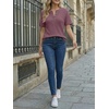 image:imageAUTOMET Womens Waffle Knit Henley Tops Short Sleeve Blouses Business Casual TShirts for Spring Summer Vacation 2026Mauve
