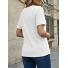 image:imageAUTOMET Womens Waffle Knit Henley Tops Short Sleeve Blouses Business Casual TShirts for Spring Summer Vacation 2026White
