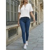 image:imageAUTOMET Womens Waffle Knit Henley Tops Short Sleeve Blouses Business Casual TShirts for Spring Summer Vacation 2026White