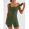 image:imageAUTOMET Womens Workout Romper Flattering Shaping Jumpsuit for Summer 2026Armygreen