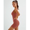 image:imageAUTOMET Womens Workout Romper Flattering Shaping Jumpsuit for Summer 2026Brown