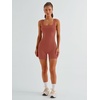image:imageAUTOMET Womens Workout Romper Flattering Shaping Jumpsuit for Summer 2026Brown