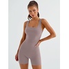 image:imageAUTOMET Womens Workout Romper Flattering Shaping Jumpsuit for Summer 2026Coffeegrey