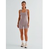 image:imageAUTOMET Womens Workout Romper Flattering Shaping Jumpsuit for Summer 2026Coffeegrey