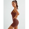 image:imageAUTOMET Womens Workout Romper Flattering Shaping Jumpsuit for Summer 2026Darkbrown