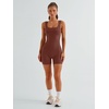 image:imageAUTOMET Womens Workout Romper Flattering Shaping Jumpsuit for Summer 2026Darkbrown