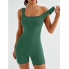 image:imageAUTOMET Womens Workout Romper Flattering Shaping Jumpsuit for Summer 2026Darkgreen