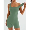 image:imageAUTOMET Womens Workout Romper Flattering Shaping Jumpsuit for Summer 2026Green