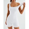 image:imageAUTOMET Womens Workout Romper Flattering Shaping Jumpsuit for Summer 2026White