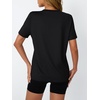 image:imageAUTOMET Womens Workout Shirts Short Sleeve Tops for Running Hiking Gym AthleticBlack