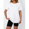 image:imageAUTOMET Womens Workout Shirts Short Sleeve Tops for Running Hiking Gym AthleticWhite
