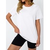 image:imageAUTOMET Womens Workout Shirts Short Sleeve Tops for Running Hiking Gym AthleticWhite