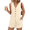 image:imageAUTOMET Summer Sets for Women Two Piece Vacation Outfits Short Set Button Down Business Casual Dressy 2 Piece Clothes 2026Beige