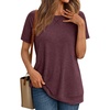 image:imageAUTOMET T Shirts Short Sleeve Crewneck Tees for Women Lightweight Soft Casual Summer Tops Clothes Spring Outfits 2026Wine