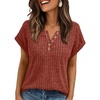image:imageAUTOMET Women Tops Summer Sweaters Short Sleeve V Neck Henley Shirts Dressy Button BlousesMaple