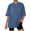 image:imageAUTOMET Womens Oversized T Shirts Workout Plus Size Short Sleeve Tops Casual Loose Basic Tees Summer Trendy Outfits 2026Blue