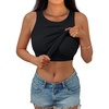 image:imageAUTOMET Womens Ribbed Tank Tops with Built in BrasBlack