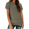 image:imageAUTOMET Womens Short Sleeve Crewneck Shirts Summer Basic Tops02olive