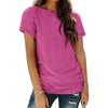 image:imageAUTOMET Womens Short Sleeve Crewneck Shirts Summer Basic Tops02rosered