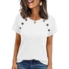 image:imageAUTOMET Womens Short Sleeve Decorative Buttons ShirtsWhite