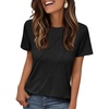 image:imageAUTOMET Womens Short Sleeve Tops Crewneck TShirts Summer Casual ShirtsBlack