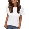 image:imageAUTOMET Womens Short Sleeve Tops Crewneck TShirts Summer Casual ShirtsWhite