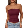 image:imageAUTOMET Womens Strapless Bandeau Tube Tops Stretchy Summer Going Out TankBurgundy