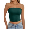 image:imageAUTOMET Womens Strapless Tube Tops Bandeau Crop TopsDarkgreen