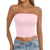 image:imageAUTOMET Womens Strapless Tube Tops Bandeau Crop TopsPink