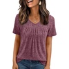 image:imageAUTOMET Womens Summer V Neck Babydoll Tops Short Sleeve ShirtsBurgundy