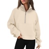 image:imageAUTOMET Womens Sweatshirts Half Zip Fleece Pullover Fall OutfitsApricot