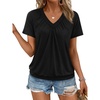 image:imageAUTOMET Womens Tops Short Sleeve V Neck T Shirts 2026 Summer Spring BlousesBlack