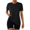 image:imageAUTOMET Womens Workout Shirts Short Sleeve Tops for Running Hiking Gym AthleticBlack