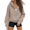 image:imageAUTOMET Womens Zip Up Hoodies Fleece Jackets 2026 Oversized SweatshirtsCoffeegrey