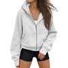 image:imageAUTOMET Womens Zip Up Hoodies Fleece Jackets 2026 Oversized SweatshirtsGrey