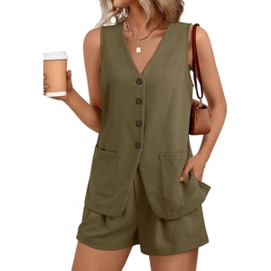 image:imageAUTOMET Summer Sets for Women Two Piece Vacation Outfits Short Set Button Down Business Casual Dressy 2 Piece Clothes 2026Camel