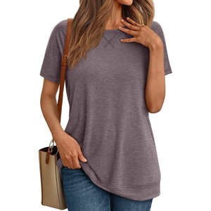 image:imageAUTOMET T Shirts Short Sleeve Crewneck Tees for Women Lightweight Soft Casual Summer Tops Clothes Spring Outfits 2026Rose Taupe